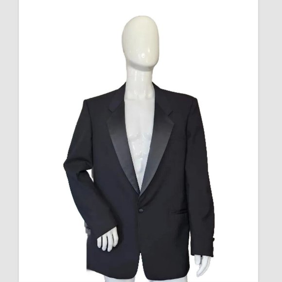 Vtg MIAMI VICE for After Six Satin Lapel Formal Tux Blazer Jacket